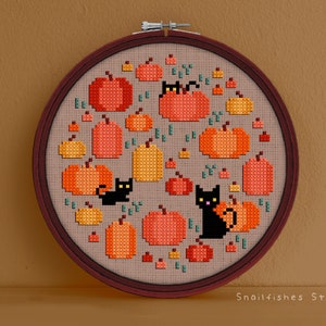 Pumpkin Patch Cross Stitch Pattern - Pumpkin Patch Cross Stitch - Cross Stitch Pattern Pumpkin Patch - Pumpkin Cross Stitch Pattern - PDF