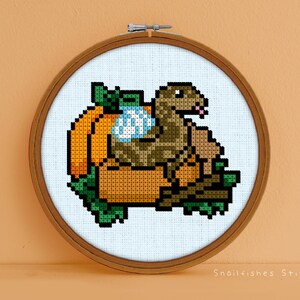 Pumpkin Python Cross Stitch Pattern - Pumpkin Pie Cross Stitch Pattern - Snake Cross Stitch Pattern - Snake Cross Stitch - Snake PDF Pattern