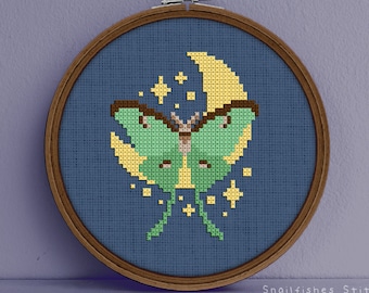 Luna Moth Cross Stitch Pattern - Luna Moth Cross Stitch - Luna Moth Pattern - Moth Cross Stitch Pattern - Luna Moth Pattern - Moth Stitch