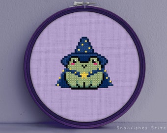 Wizard Frog Cross Stitch Pattern - Wizard Frog Cross Stitch - Cross Stitch Pattern Wizard Frog - Frog Wizard Cross Stitch Pattern - Frog PDF