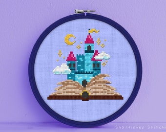 Castle Book Cross Stitch Pattern - Castle Book Cross Stitch - Castle Cross Stitch Pattern - Castle Cross Stitch - Castle Pattern PDF