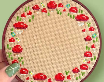 Fairy Ring Mushroom Cross Stitch Pattern - Mushroom Cross Stitch Pattern - Fairy Ring Cross Stitch Pattern - Fairy Ring Cross Stitch PDF