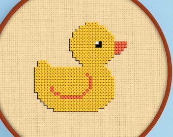 Rubber Duck Cross Stitch Pattern - Rubber Duck Cross Stitch - Rubber Duck Stitch - Cross Stitch Duck - Simple Rubber Duck Cross Stitch PDF