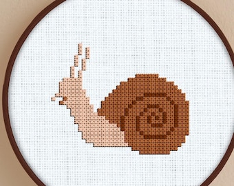 Snail Cross Stitch Pattern - Cottagecore Snail Cross Stitch - Cottagecore Snail Pattern - Snail Cross Stitch - Cross Stitch Snail - Snail