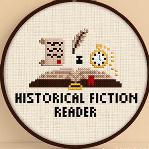 Historical Fiction Cross Stitch Pattern - Bookish Cross Stitch Pattern - Historical Fiction Cross Stitch - Bookish Cross Stitch PDF image 1