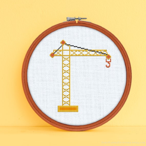 Construction Crane Cross Stitch Pattern Construction Cross | Etsy