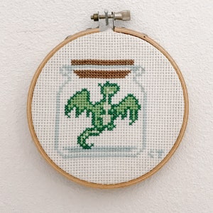 Dragon Cross Stitch Pattern - Dragon Jar Cross Stitch - Dragon Embroidery - Simple Cross Stitch - PDF Digital Cross Stitch Pattern