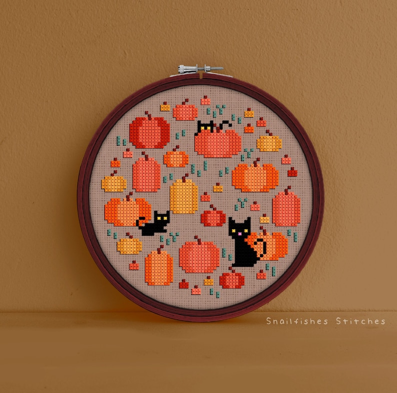 Pumpkin Patch Cross Stitch Pattern - Pumpkin Patch Cross Stitch - Cross ...