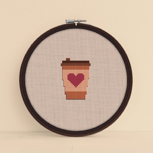 Coffee Cup Cross Stitch Etsy