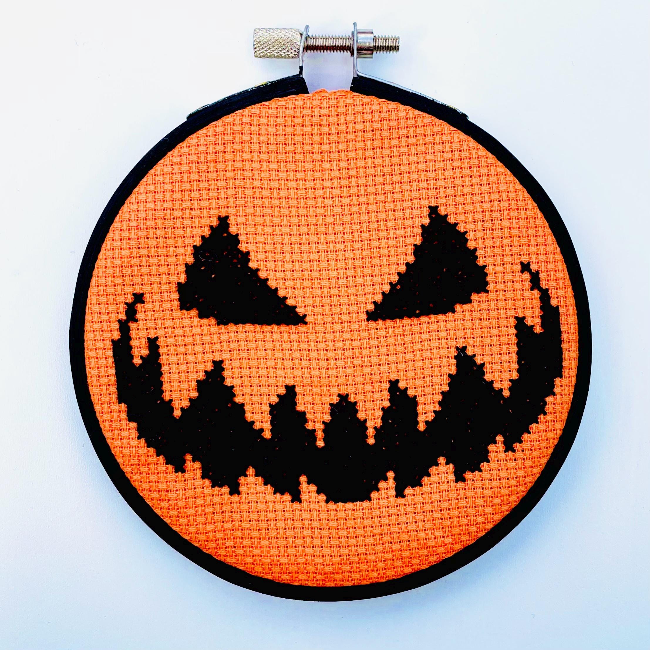 Jack O Lantern Face Cross Stitch Pattern - Pumpkin Face Cross Stitch ...