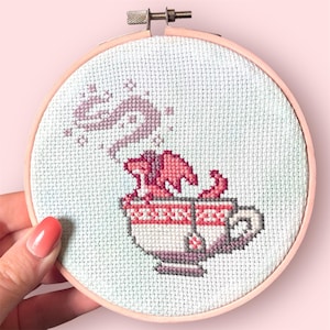 Tea Dragon Cross Stitch Pattern - Tea Dragon Cross Stitch - Tea Dragon Pattern - Dragon Cross Stitch Pattern - Dragon Cross Stitch - Dragon