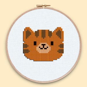 Orange Cat Cross Stitch Pattern - Orange Tabby Cross Stitch Pattern - Orange Cat Cross Stitch - Orange Tabby Cross Stitch - Cat Cross Stitch