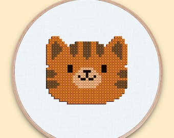 Orange Cat Cross Stitch Pattern - Orange Tabby Cross Stitch Pattern - Orange Cat Cross Stitch - Orange Tabby Cross Stitch - Cat Cross Stitch