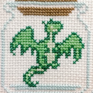 Dragon Cross Stitch Pattern Dragon Jar Cross Stitch Dragon Embroidery Simple Cross Stitch PDF Digital Cross Stitch Pattern image 2