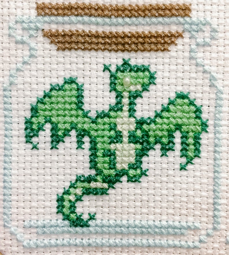 Dragon Cross Stitch Pattern Dragon Jar Cross Stitch Dragon Embroidery Simple Cross Stitch PDF Digital Cross Stitch Pattern image 2