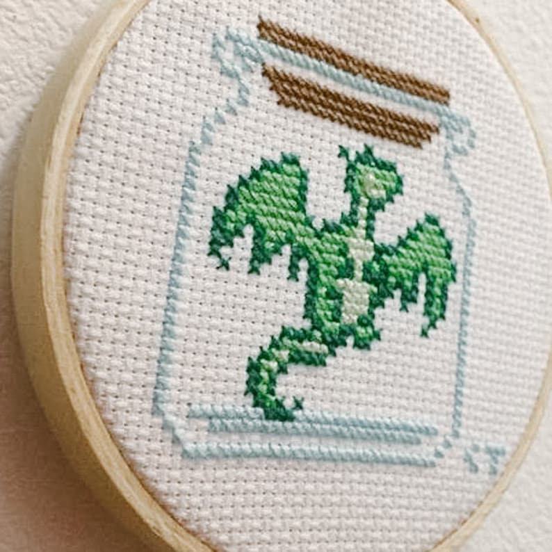 Dragon Cross Stitch Pattern Dragon Jar Cross Stitch Dragon Embroidery Simple Cross Stitch PDF Digital Cross Stitch Pattern image 3