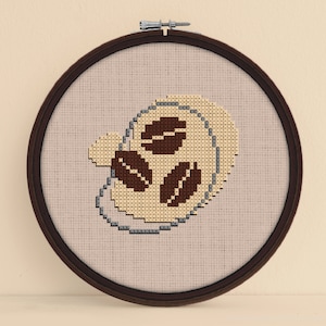 Coffee Bean Cross Stitch Pattern - Coffee Cross Stitch Pattern - Coffee Cross Stitch - Coffee Embroidery Pattern - Digital Download PDF