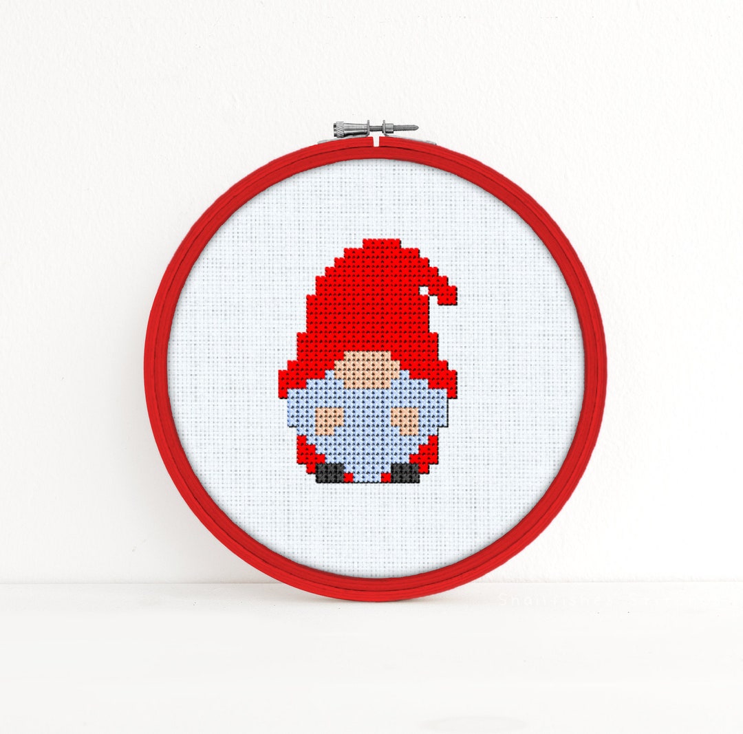 Small Gnome Cross Stitch Pattern Gnome Cross Stitch Pattern Mini Gnome Cross Stitch Pattern