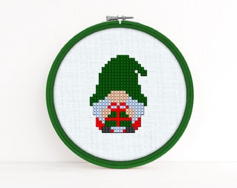 Christmas Gift Gnome Cross Stitch Pattern - Mini Christmas Gift Gnome Cross Stitch Pattern - Mini Christmas Gnome Cross Stitch - Gift PDF