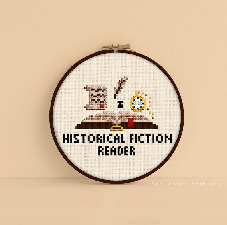 Historical Fiction Cross Stitch Pattern - Bookish Cross Stitch Pattern - Historical Fiction Cross Stitch - Bookish Cross Stitch PDF image 1