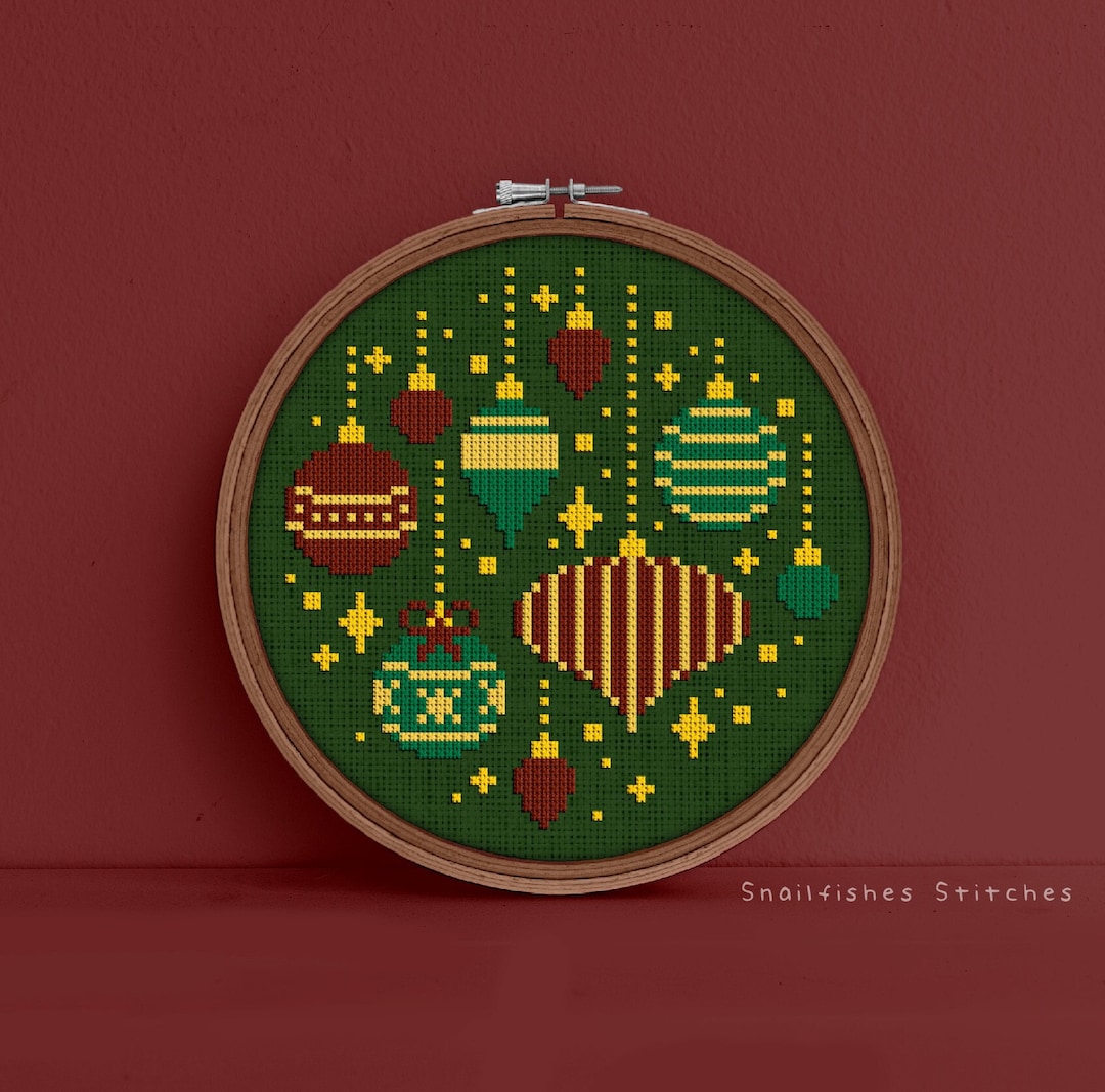 Christmas Ornament Cross Stitch Pattern - Christmas Cross Stitch ...