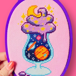 Patrón de punto de cruz de batido espacial - Patrón de punto de cruz espacial - Patrón de punto de cruz de batido - Patrón de punto de cruz de galaxia - Espacio