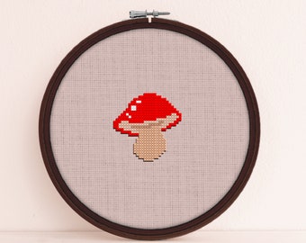 Mushroom Cross Stitch Pattern - Cottagecore Cross Stitch Pattern - Mushroom Embroidery - Mushroom Digital Pattern PDF - Simple Cross Stitch