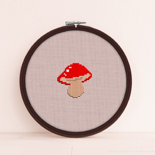 Mushroom Jar Cross Stitch Pattern Cottagecore Pattern PDF Etsy
