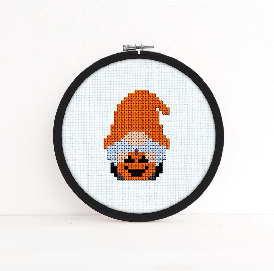 Halloween Gnome Cross Stitch Pattern Halloween Cross Stitch Etsy