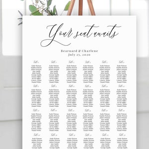 Wedding Seating Chart Template, Fully Editable, Classic Wedding Seating Board, Editable Seating Chart Poster, Templett, Seating Plan C16