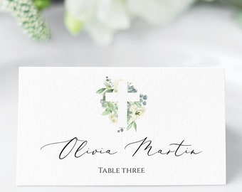 Name plate place card place card baptism communion