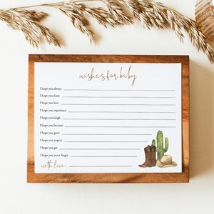 Wilder Westen wünscht für Babyzeichen und Karten, Cowboy-Baby-Beratungskarte, bearbeitbares Rodeo-Babypartyspiel, Babywunschkartenvorlage, Templett, C68