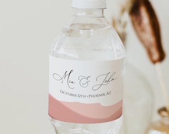 Desert Water Bottle Label Template, Instant Download, Wedding Favor, Editable Wedding Water Bottle Label, Bridal Shower Favor, Templett, C52