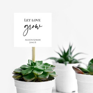 Modern Let Love Grow Tag Template, Classic Favor Tag, Printable Wedding Tag, Editable Shower Tag, Plant Favor Tag Instant Download, Templett