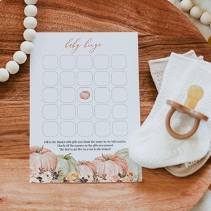 Pumpkin Baby Bingo Game Template, Instant Download, Editable Template ...