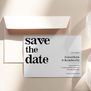 Editable Save The Date Template Download, Vintage Save The Date Cards, Printable Save Our Date Simple, Minimalist Save The Day, Templett image 1