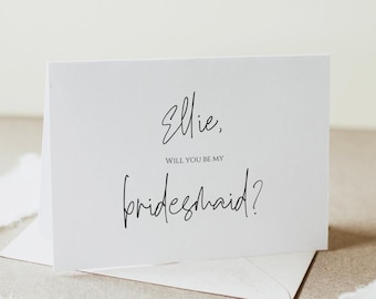 Modern Bridesmaid Proposal Card Template, Printable Will You Be My Bridesmaid, Editable Maid Of Honor Proposal, Bridesmaid Box Gift, C67