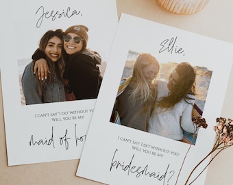 Bridesmaid Proposal Card Template Download Instant Printable Invitation Editable Templett Wedding Stationery Bridal Party Proposal Will You