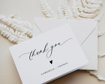 Thank You Card Minimalist Wedding Thank You Note Modern Thank You Printable Thank You Card Folded Thank You Card Template Templett, C93