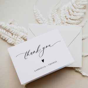 Danke-Karte Minimalist Hochzeit Dankeschön Note Moderne Dankeschön-Printable Danke-Karte Gefaltete Danke-Karte Vorlage Templett, C93
