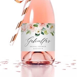 Editable Mini Champagne Label Template, Instant Download, Bridal Shower ...