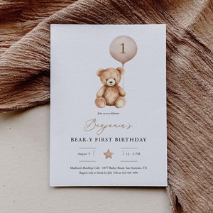 Modèle d'invitation d'anniversaire ours pour tout âge