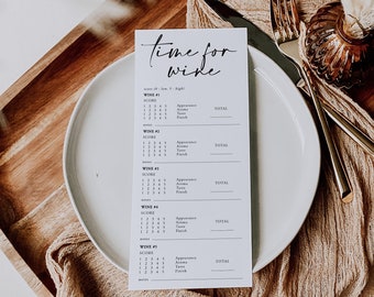 Wine Tasting Card Editable Wine Tasting Scorecard Blind Wine Tasting Sheet Wine Tasting Template Wine Tasting Party Score Card Templett C102
