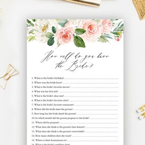 How Well Do You Know The Bride, 100% Editable, Who Knows The Bride Best, Bachelorette Party Game, Printable Shower Game, Templett C9