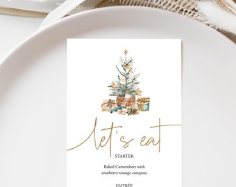 Christmas Menu Template Menu Printable Holiday Menu Card Editable Menu Winter Menu Rustic Menu Christmas Dinner Menu Xmas Menu Templett C100