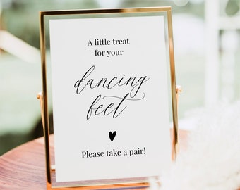 Dancing Feet Sign Modern Dancing Shoes Wedding Sign A Little Treat For Your Dancing Feet Minimal Dance Floor Sign With a Heart Templett C71