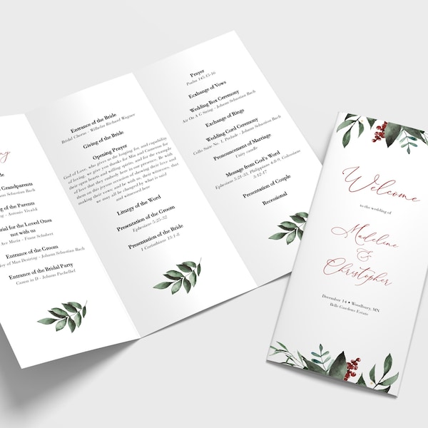 Christmas Tri Fold Template Etsy