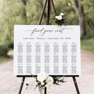 Wedding Seating Chart Template Printable Modern Seating Chart Sign Landscape Seating Chart Board Modern Seating Plan Poster Templett, C93