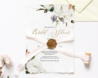 Bridal Shower Invitation Template, Fully Editable, Templett, Editable Bridal Shower Invite, Floral Bridal Shower, Printable DIY Invite C18