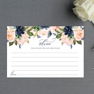 Consejos para los nuevos esposos, tarjeta de consejos de boda editable, consejos imprimibles para los recién casados, juego de ducha para parejas DIY, Templett C24